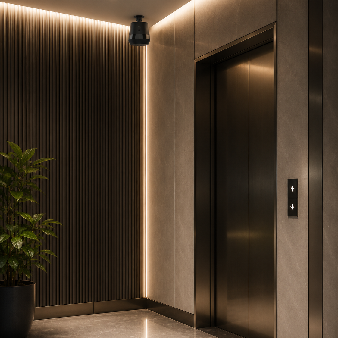 Aero-Aire ceiling mount scent diffuser Singapore - hotel corridor and lift lobby